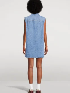 The Sleeveless Denim Shirt Dress
