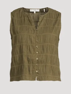 The Smocked Sleeveless Blouse