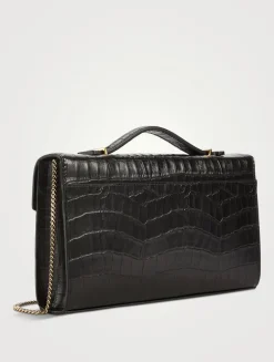 The Vancouver Croc-Embossed Leather Clutch