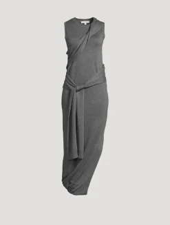 Tie-Wrap Midi Dress