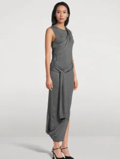 Tie-Wrap Midi Dress