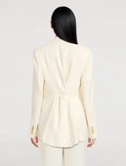 Twist-Back Paisley Jacquard Blazer