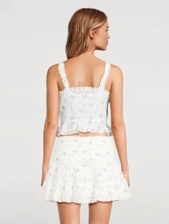 Vietta Cotton Tank Top In Floral Print