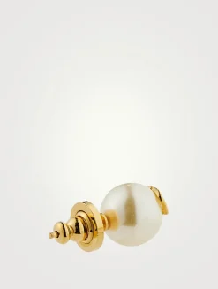 VLOGO Crystal Pearl Stud Earrings