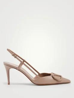 VLOGO Leather Slingback Pumps