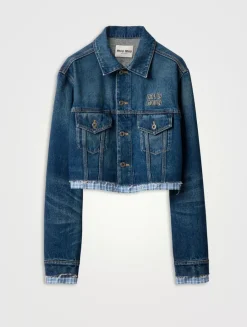 Washed Denim Blouson Jacket