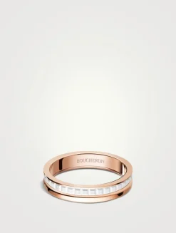 White Edition Rose Gold Wedding Band With Ceramic