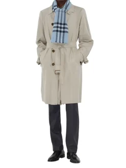 Wide Check Wool Scarf