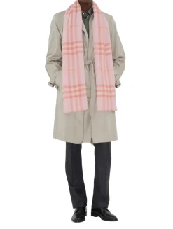 Wide Check Wool Scarf