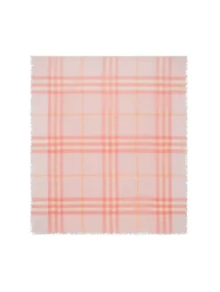 Wide Check Wool Scarf