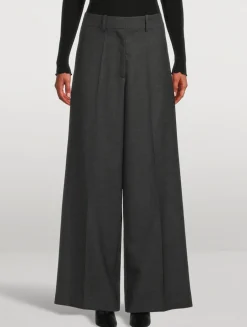 Wide-Leg Wool Trousers
