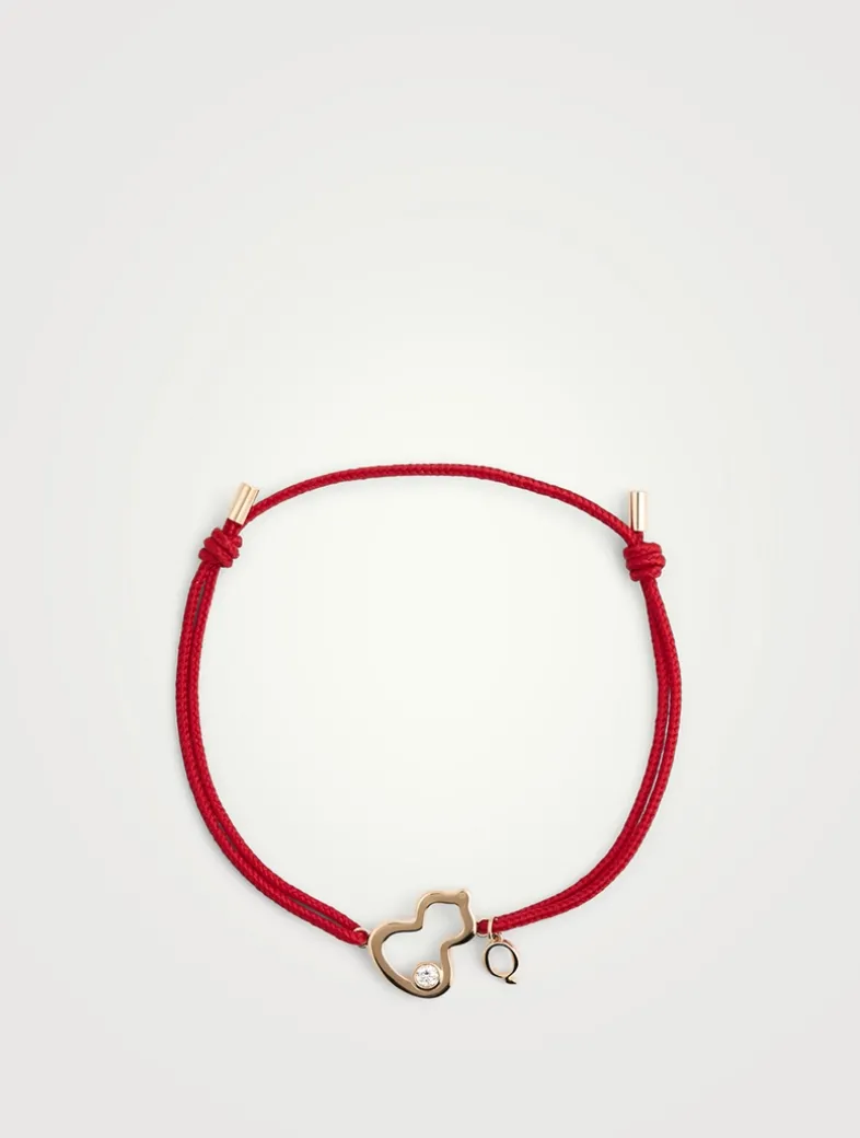 Wulu 18K Rose Gold String Bracelet With Diamond